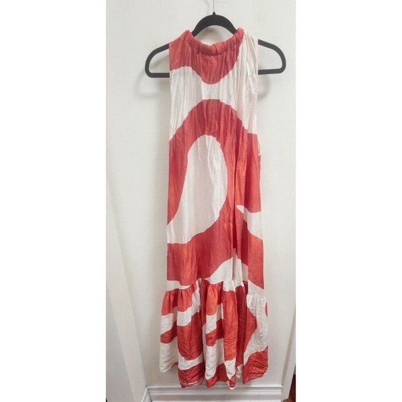 H&M Voluminous maxi dress Summer 2024 Collection (orange/Patterned) Size XXL - Picture 3 of 16